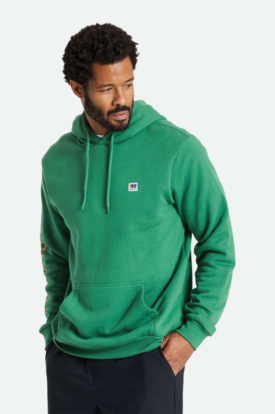 Men's Brixton Alton Hoodie Green | 5739WGIMR