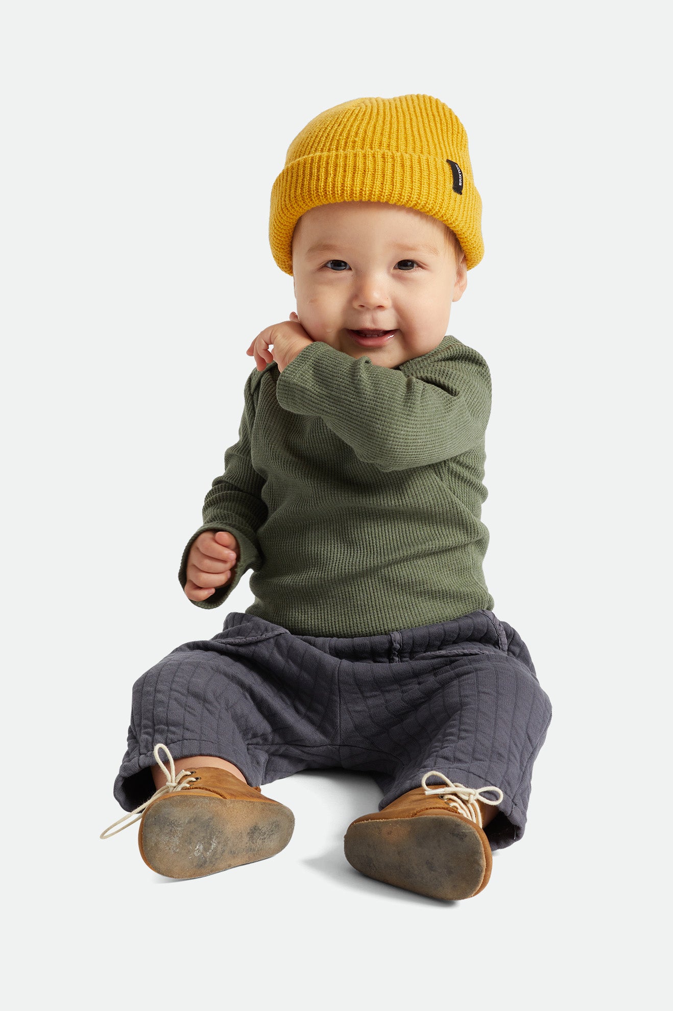 Men's Brixton Baby Heist Beanie Mustard | 7592HCSJY