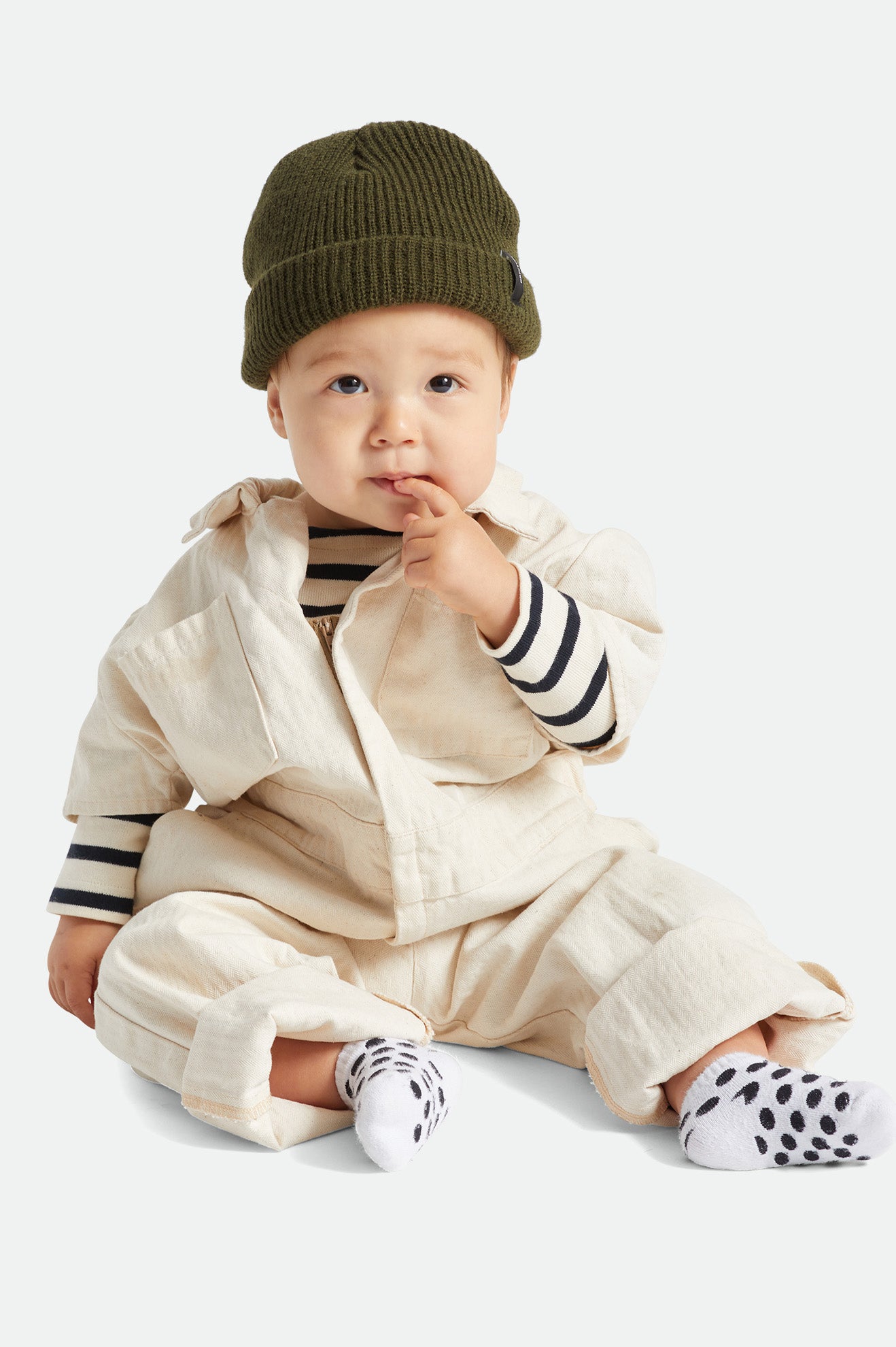 Men's Brixton Baby Heist Beanie Olive | 3702UEXNC