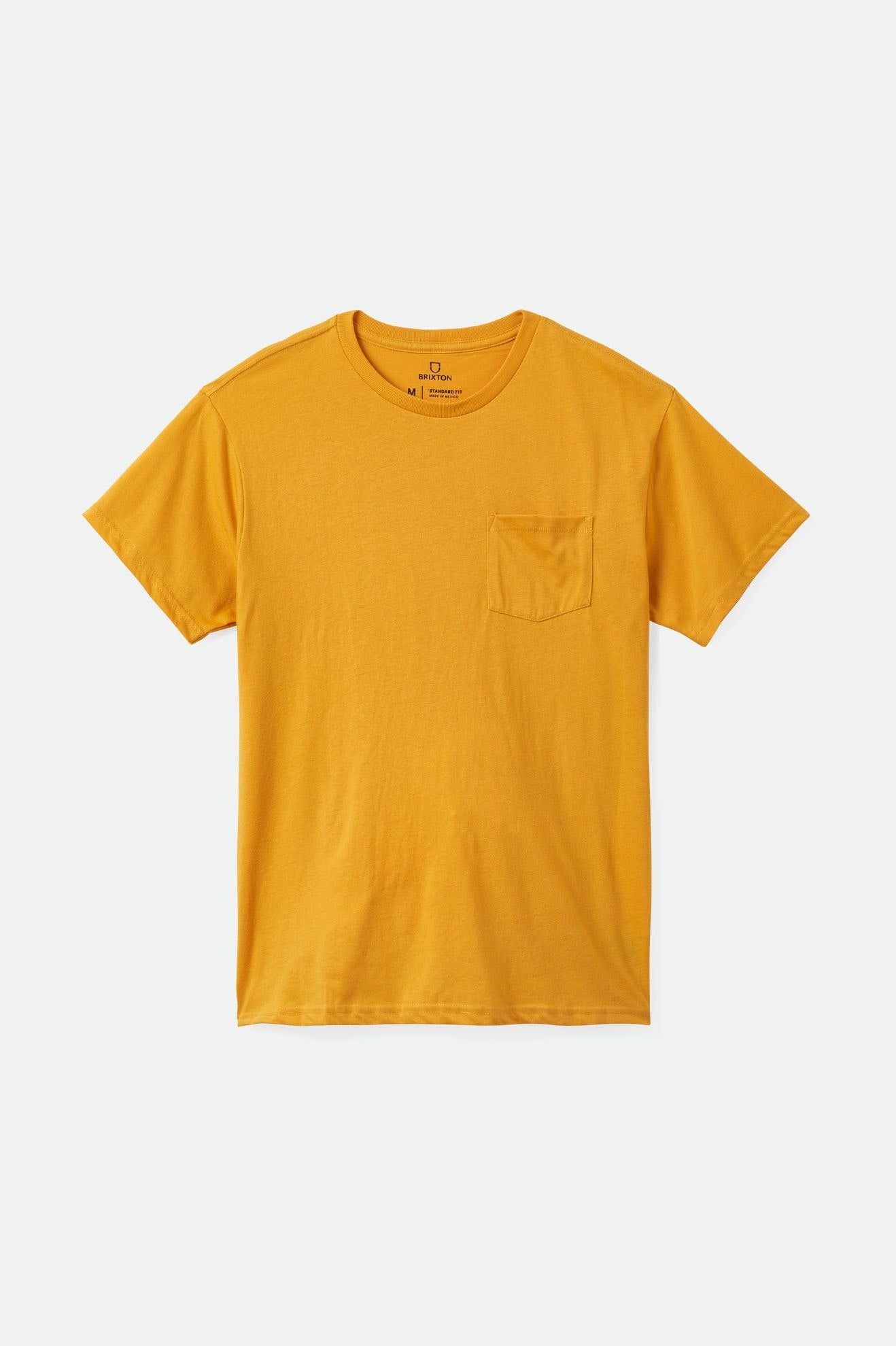 Men's Brixton Basic S/S Pocket Tops Yellow | 1475OLKQW