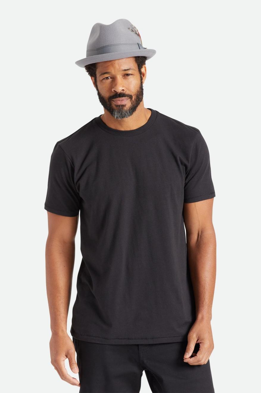 Men's Brixton Basic S/S Tailored Tops Black | 6572BUQOH