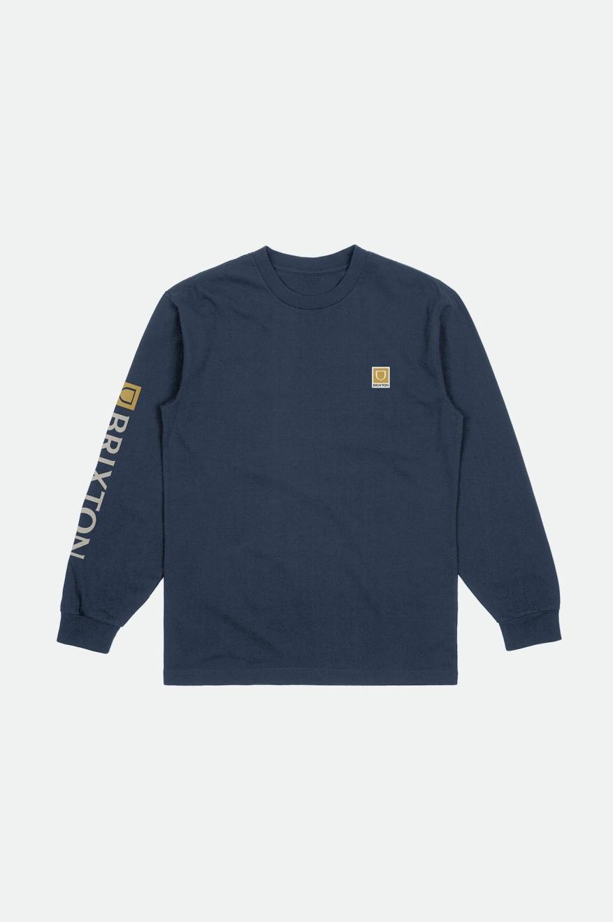 Men's Brixton Beta II L/S Standard Tops Blue | 3925VRKSL