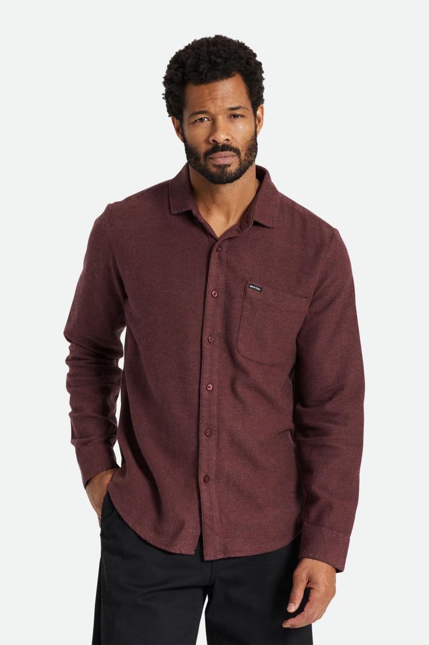 Men's Brixton Bixby Reserve L/S Flannels Red | 8492DKTOM