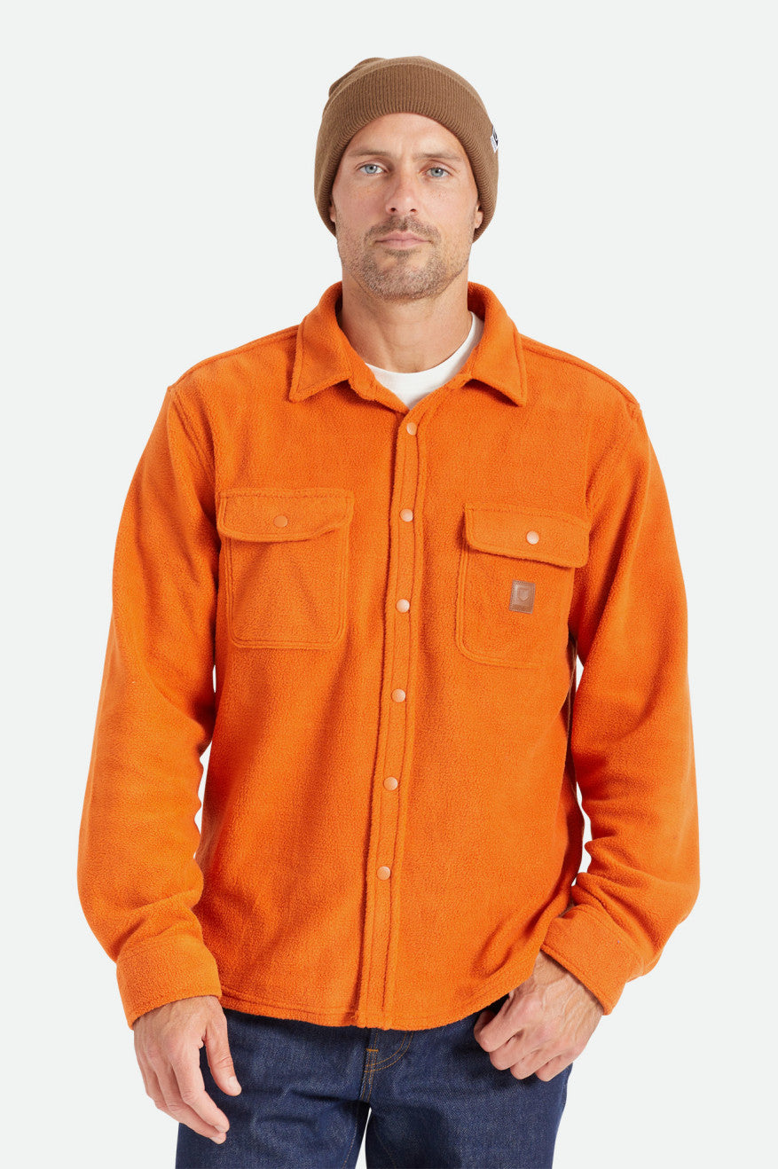 Men's Brixton Bowery L/S Arctic Stretch Fleece Flannels Orange | 4596DBWXO