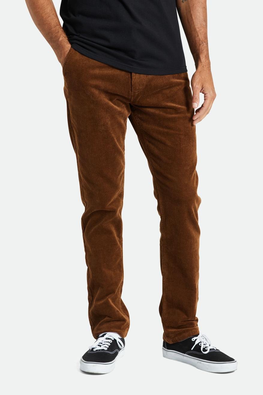 Men's Brixton Choice Chino Regular Pants Brown | 0672TKOUB