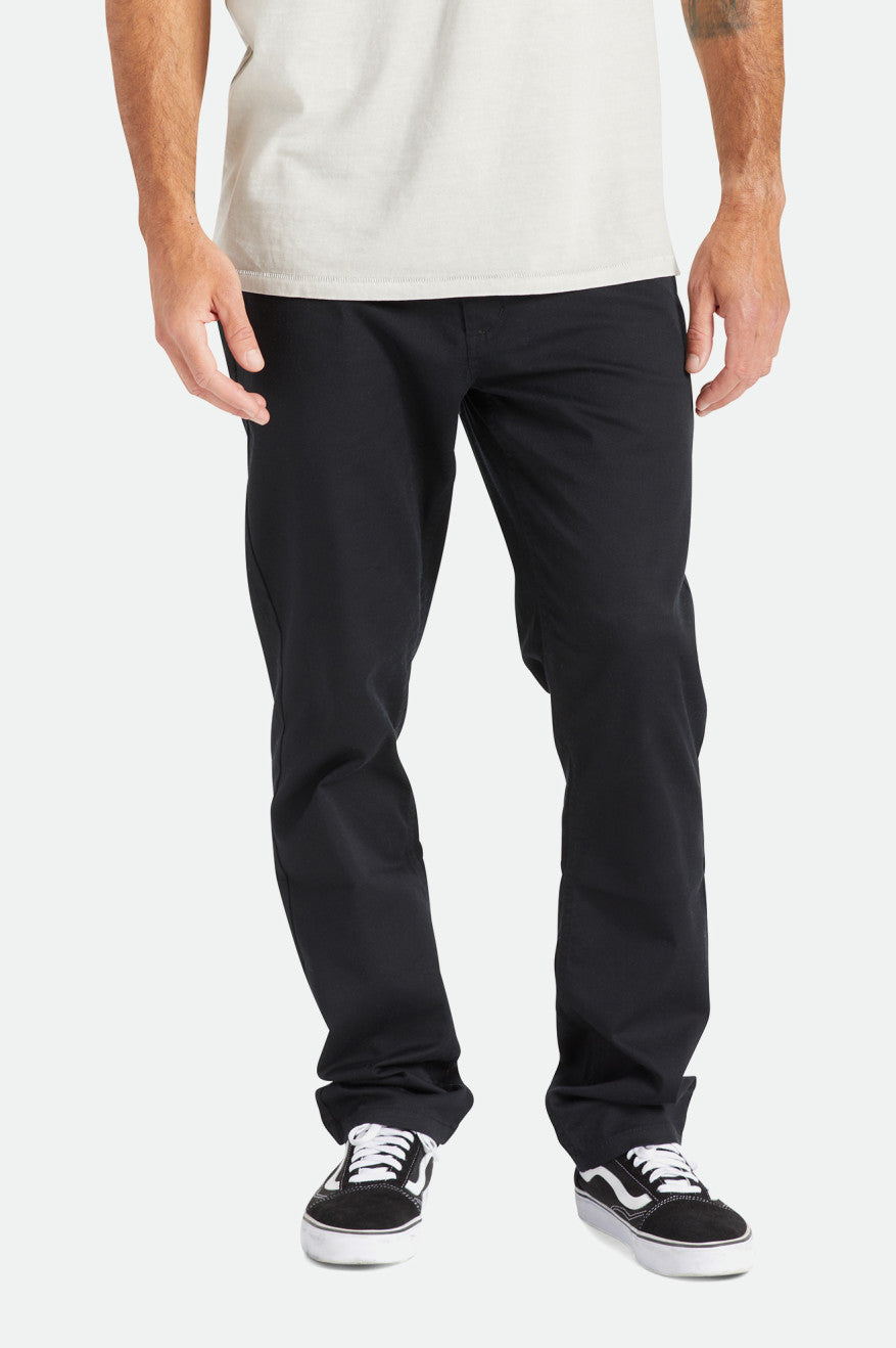 Men's Brixton Choice Chino Regular Pants Black | 6140JVBOM