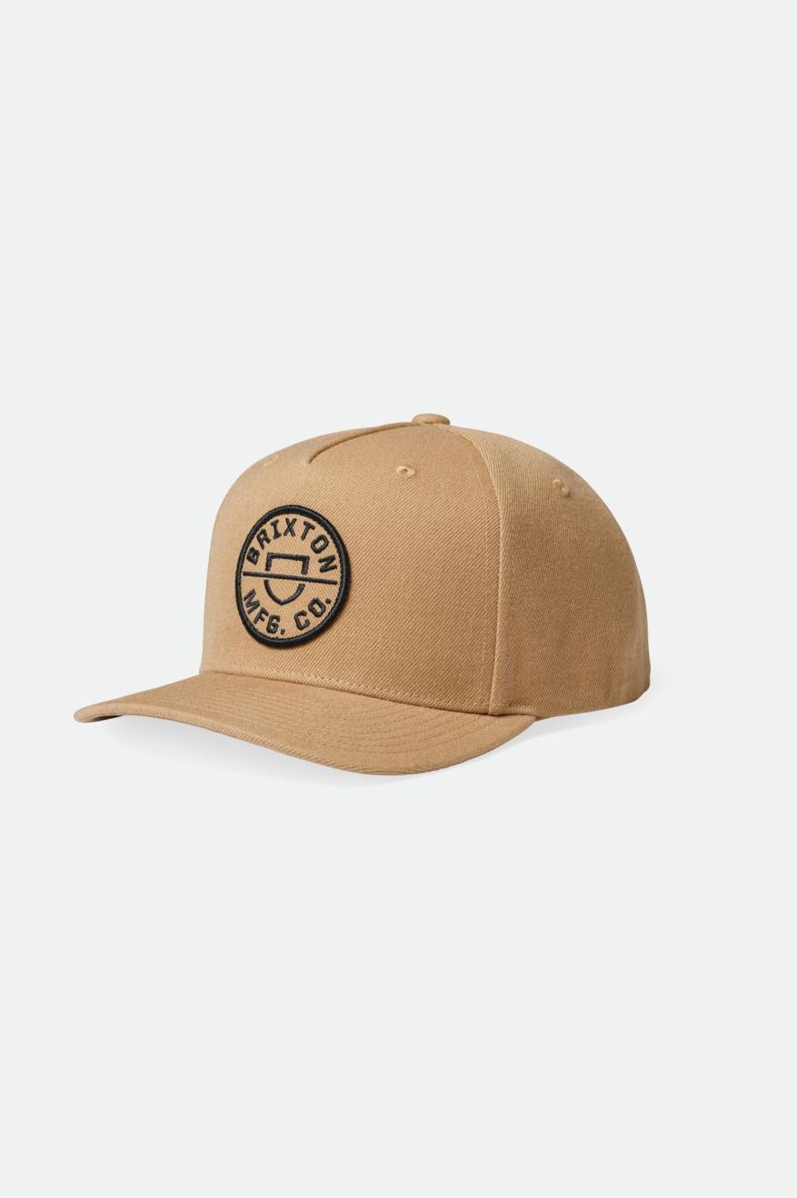 Men's Brixton Crest C MP Caps Beige | 6145NBHOY