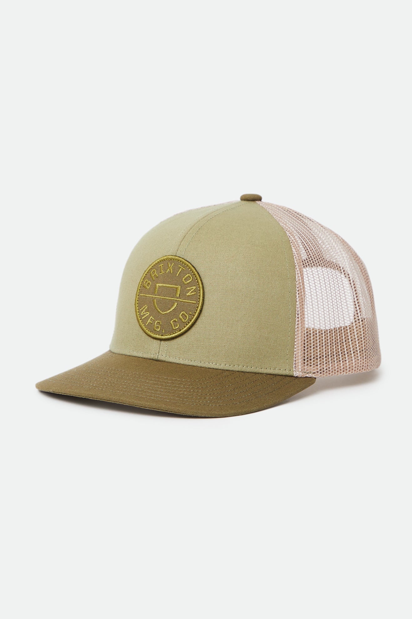 Men's Brixton Crest NetPlus MP Mesh Cap Caps Olive | 5138GSFNP