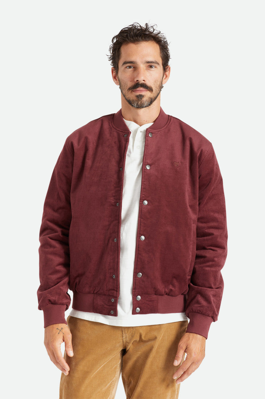 Men's Brixton Dillinger Bomber Jackets Red | 3807PWEML