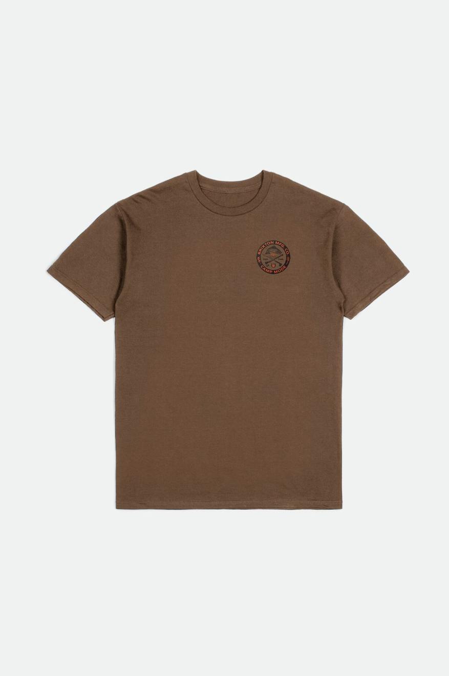 Men's Brixton Highlands S/S Standard Tops Brown | 0254XKABR