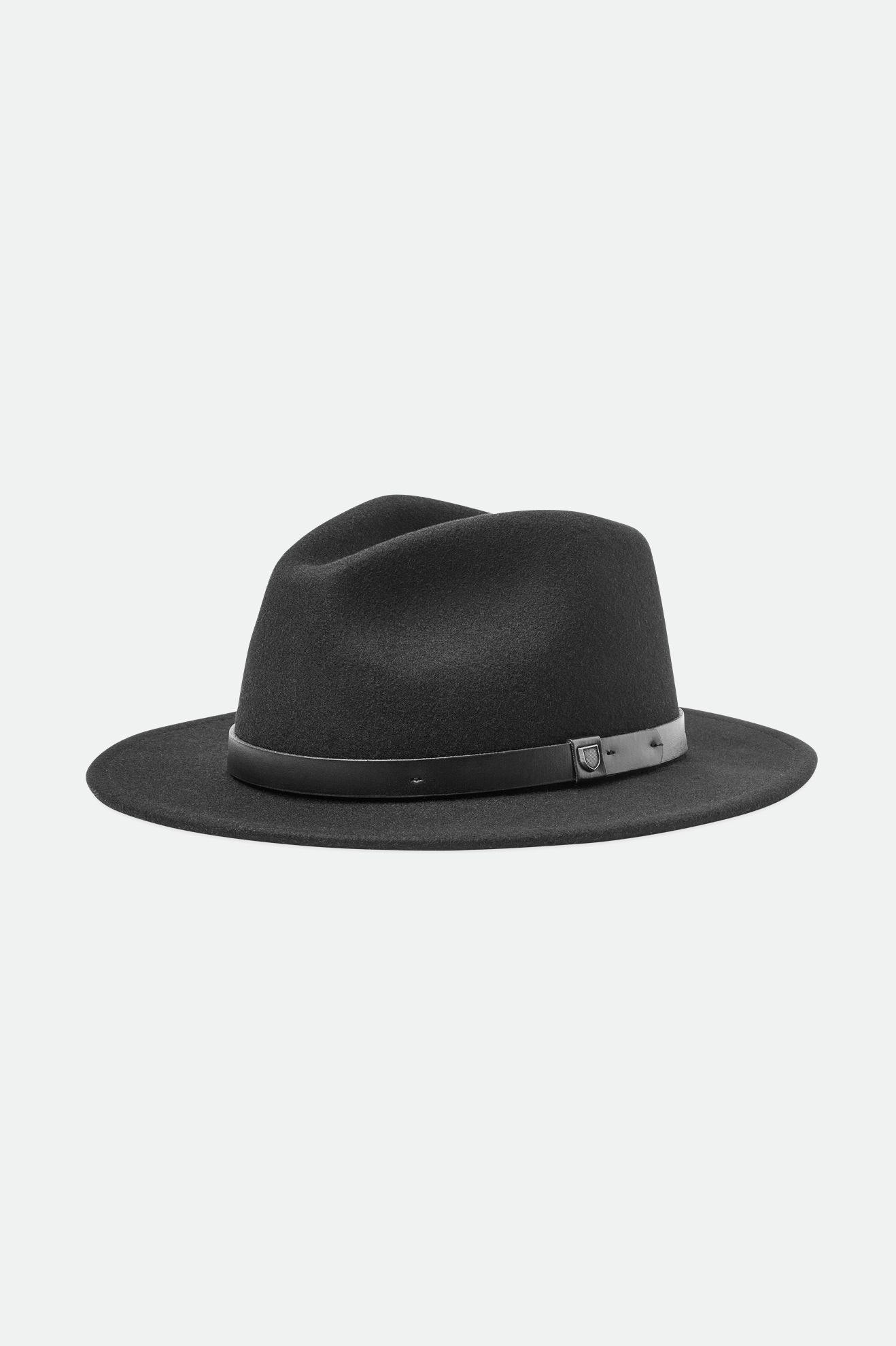 Men's Brixton Messer Fedoras Black | 4365JILUZ