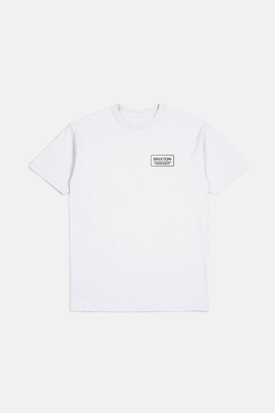 Men's Brixton Palmer Proper S/S Standard Tops White / Black | 0895VHOSP