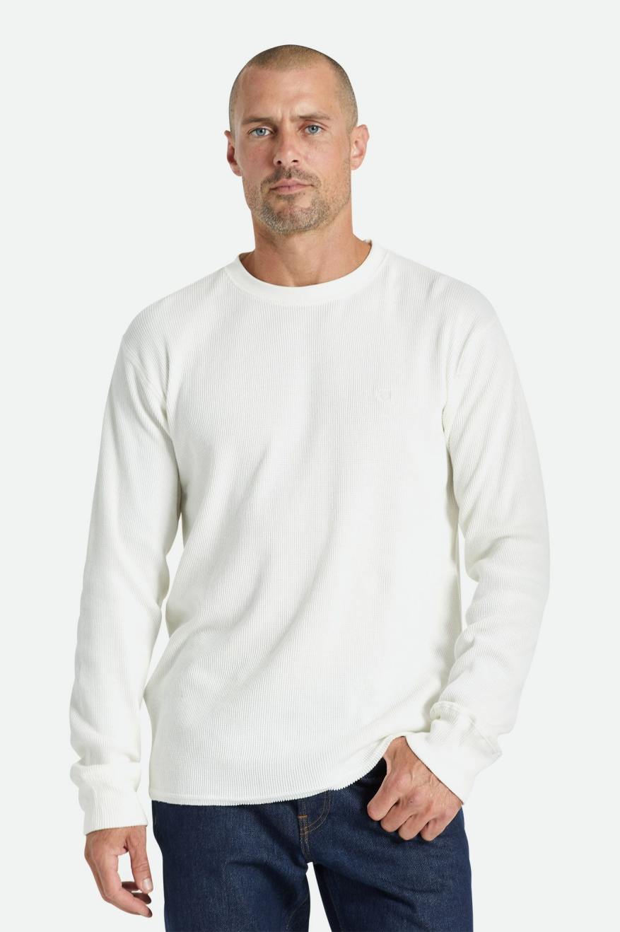 Men's Brixton Reserve Thermal L/S Knitwear White | 7812YLAKO