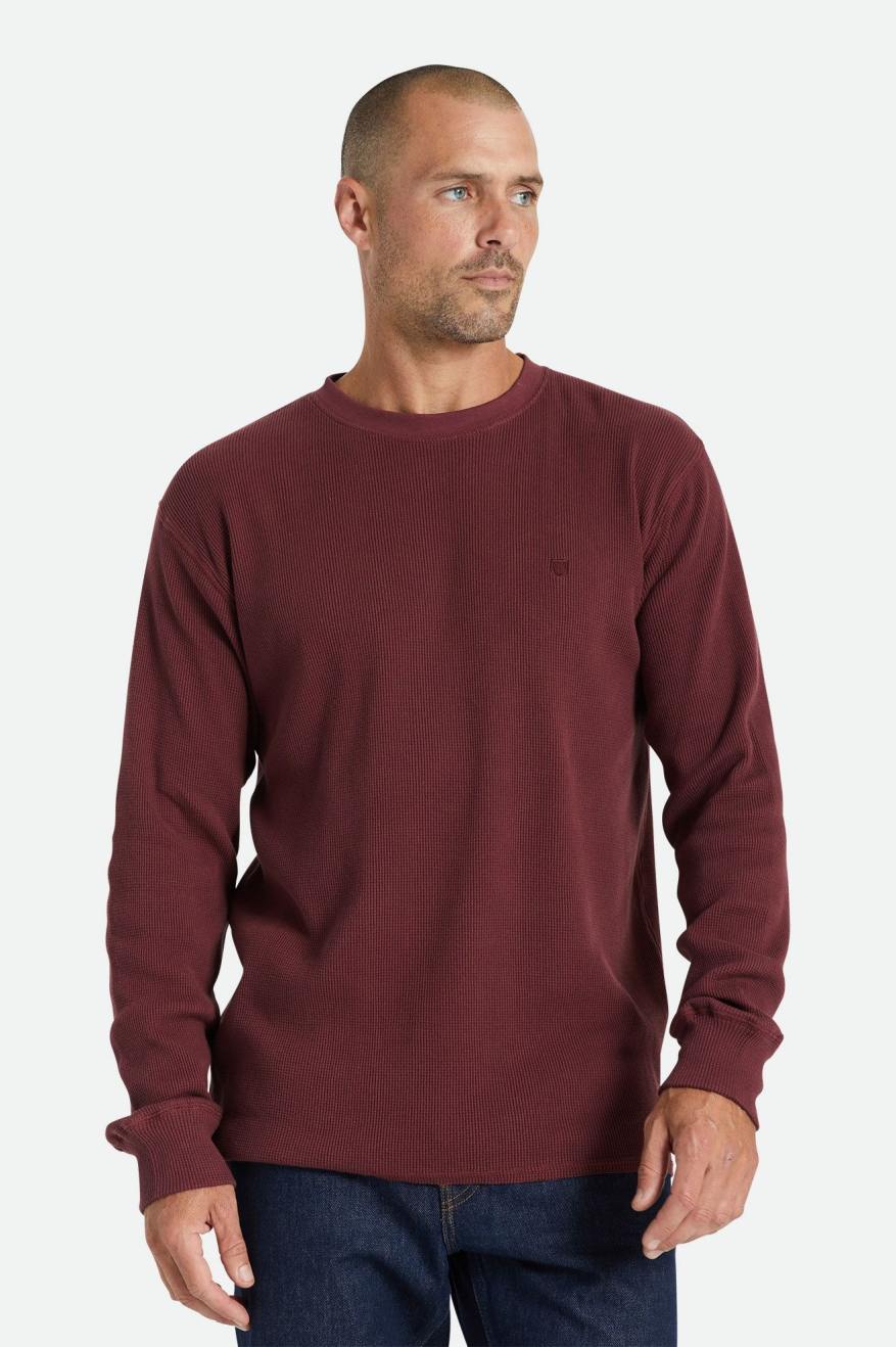 Men's Brixton Reserve Thermal L/S Tops Red | 3718AODYN