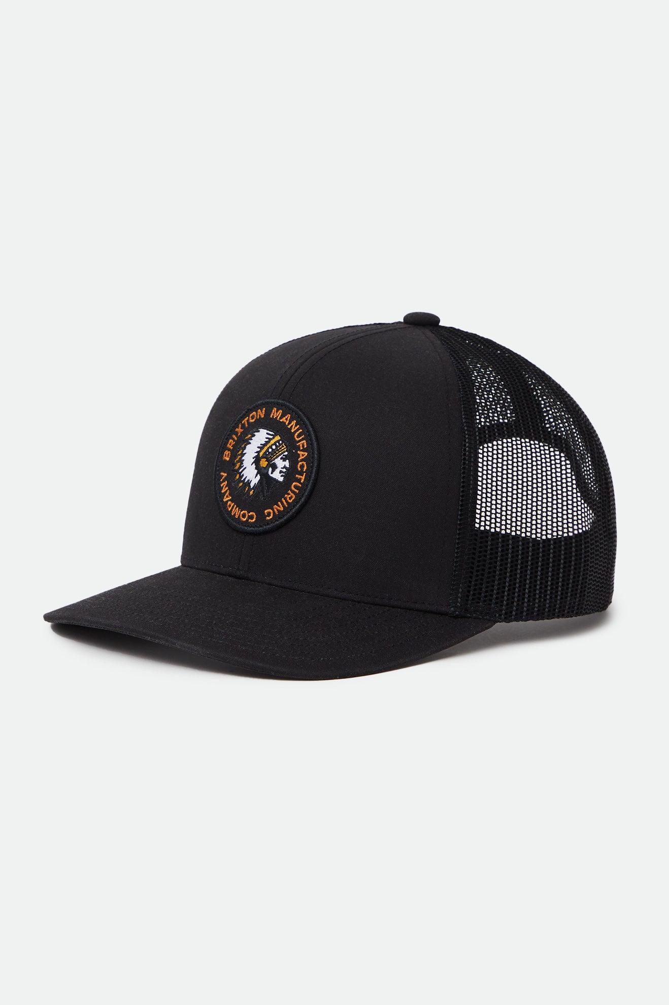 Men's Brixton Rival Stamp NetPlus MP Trucker Hat Caps Black | 4105SLNOX