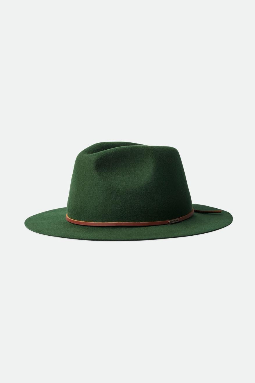 Men's Brixton Wesley Packable Fedoras Green | 8750WFUOB