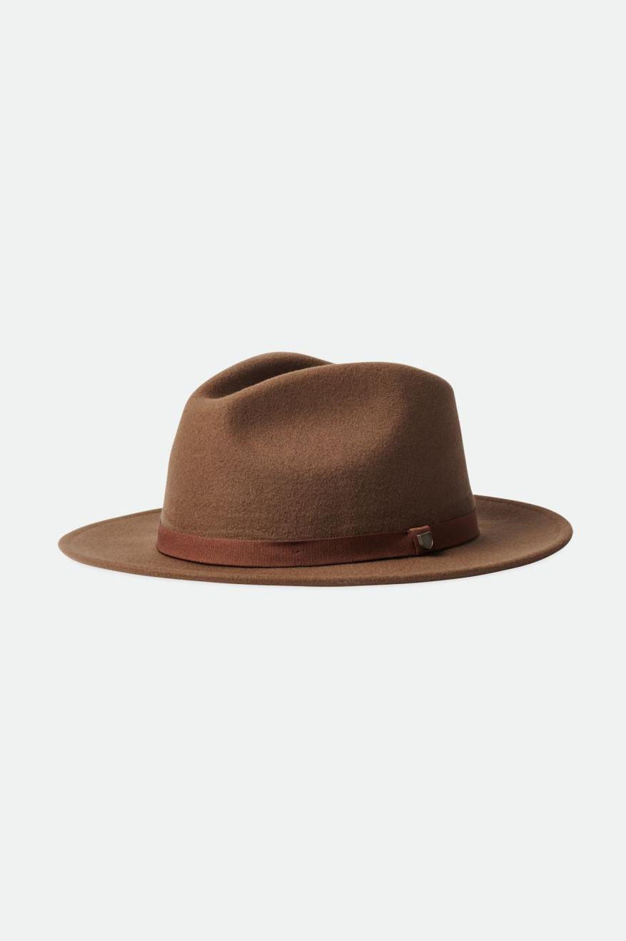 Women's Brixton Messer Packable Fedora Fedoras Brown | 3215HGIMT