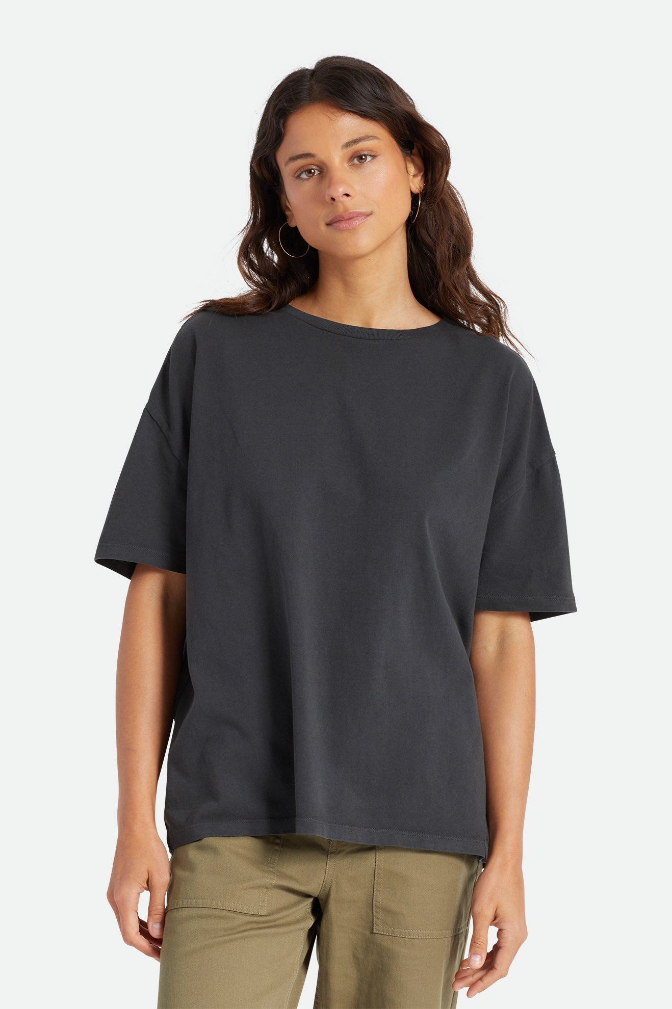 Women's Brixton Oversized Boyfriend Tops Black | 0961GHKTP