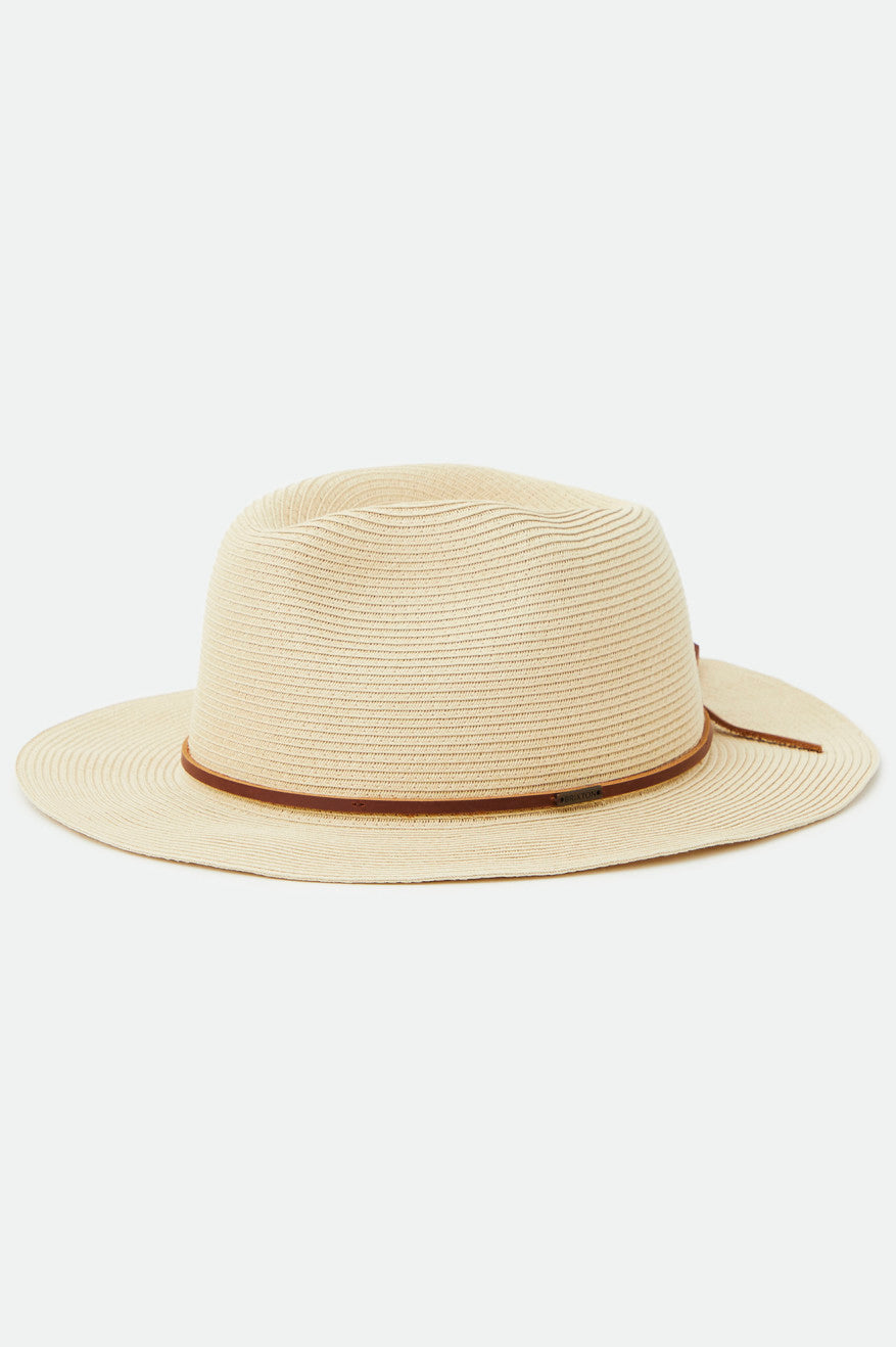 Women's Brixton Wesley Packable Fedora Straw Hats Brown | 6750SZEOK