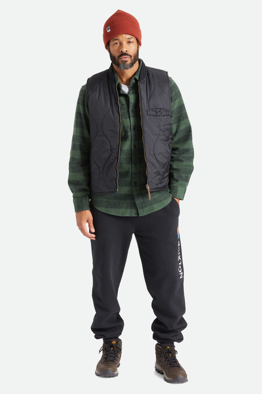 Men's Brixton Abraham Reversible Vest Jackets Black | 1542YXLFN