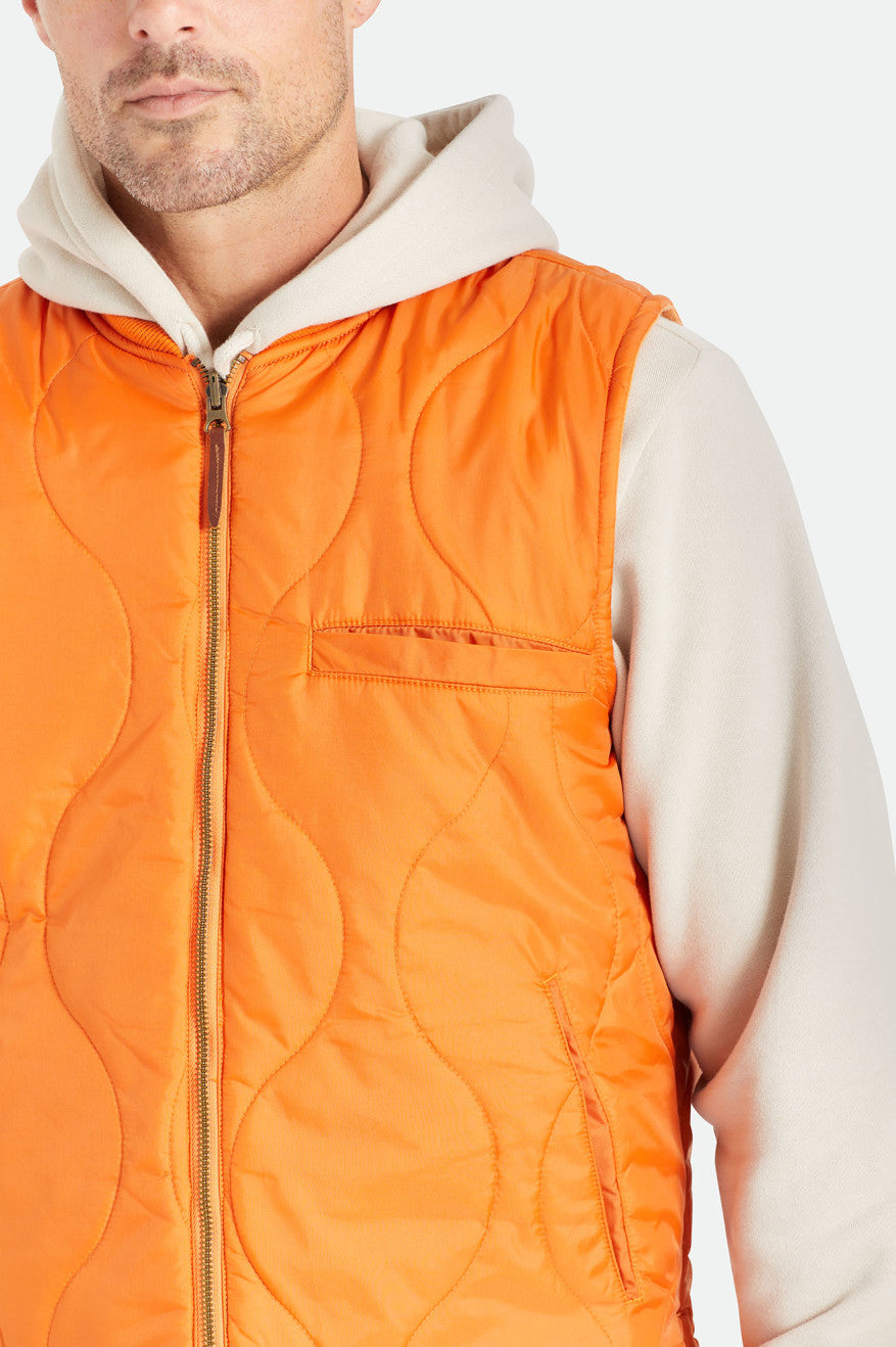 Men's Brixton Abraham Reversible Vest Jackets Orange | 5267UJFQI