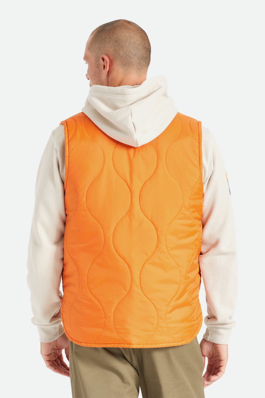 Men's Brixton Abraham Reversible Vest Jackets Orange | 5267UJFQI