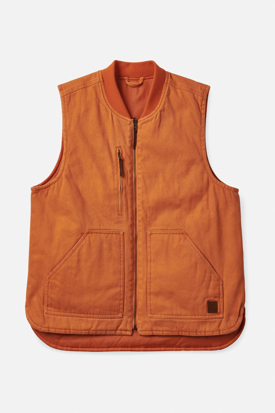 Men's Brixton Abraham Reversible Vest Jackets Orange | 5267UJFQI