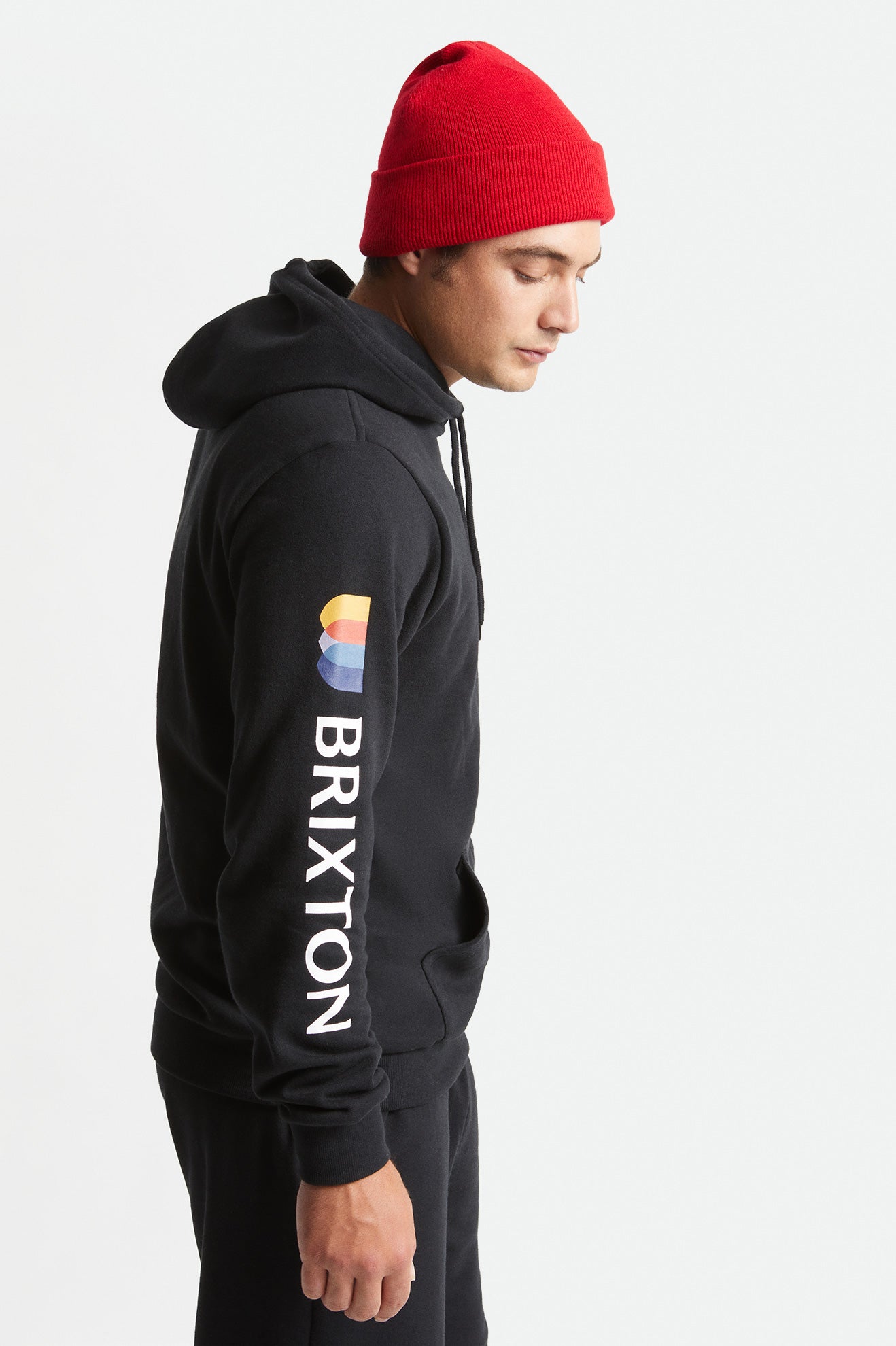 Men's Brixton Alton Hoodie Black | 8574GJWIS