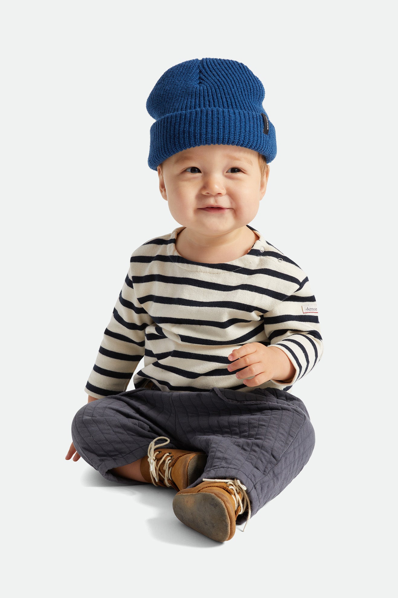 Men\'s Brixton Baby Heist Beanie Blue | 2596ONXZC