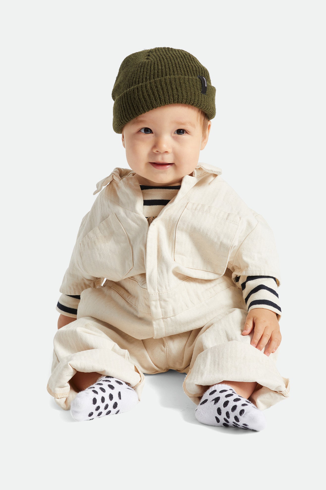 Men's Brixton Baby Heist Beanie Olive | 3702UEXNC