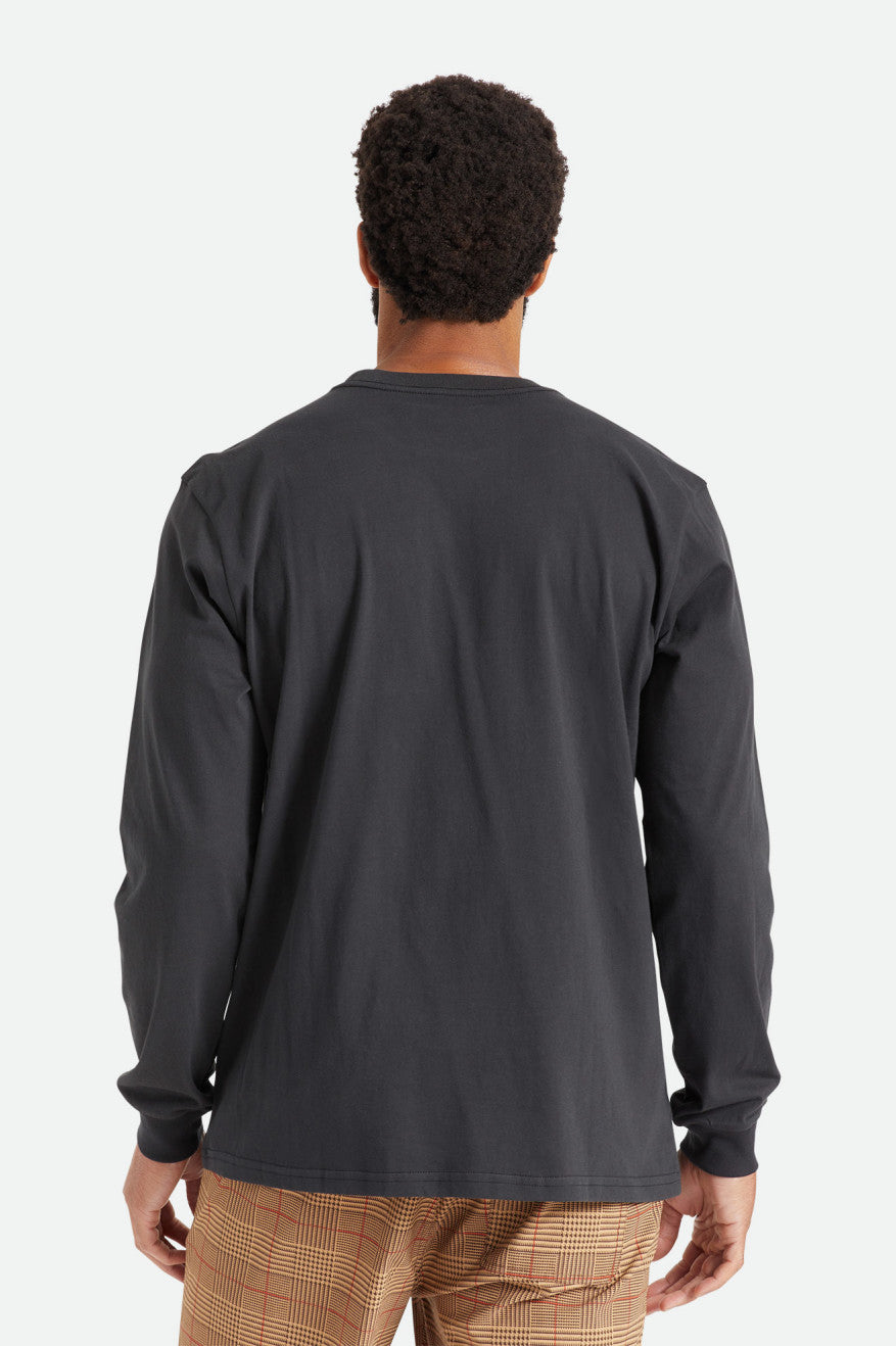 Men's Brixton Basic L/S Pocket Tops Black | 1504CTSLO