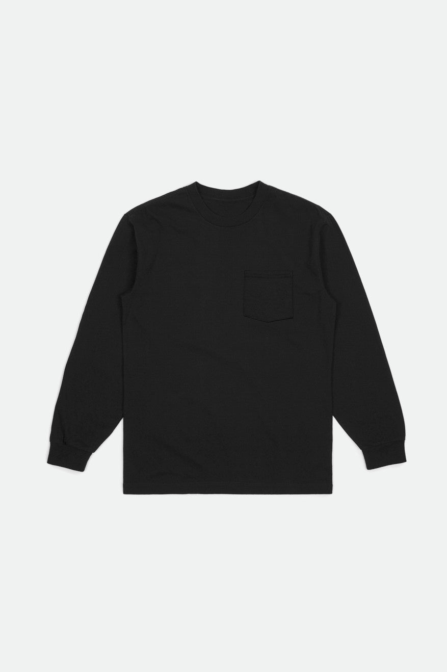 Men's Brixton Basic L/S Pocket Tops Black | 1504CTSLO