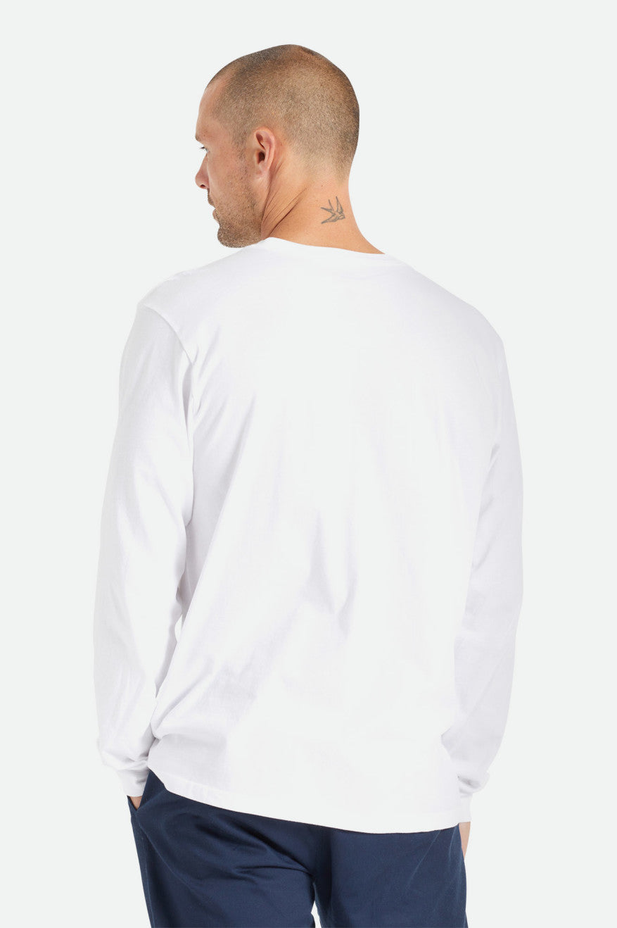 Men's Brixton Basic L/S Pocket Tops White | 7514HCZJS