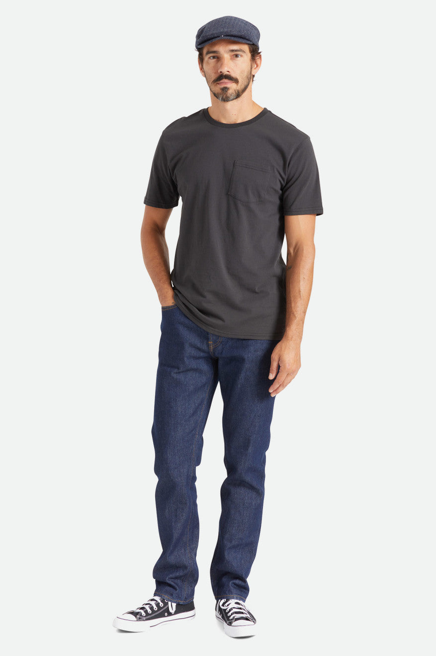 Men's Brixton Basic S/S Pocket Tops Black | 6142WGIRA