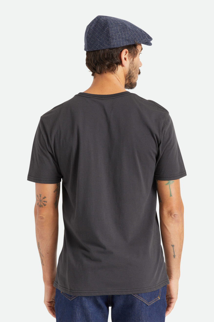 Men's Brixton Basic S/S Pocket Tops Black | 6142WGIRA