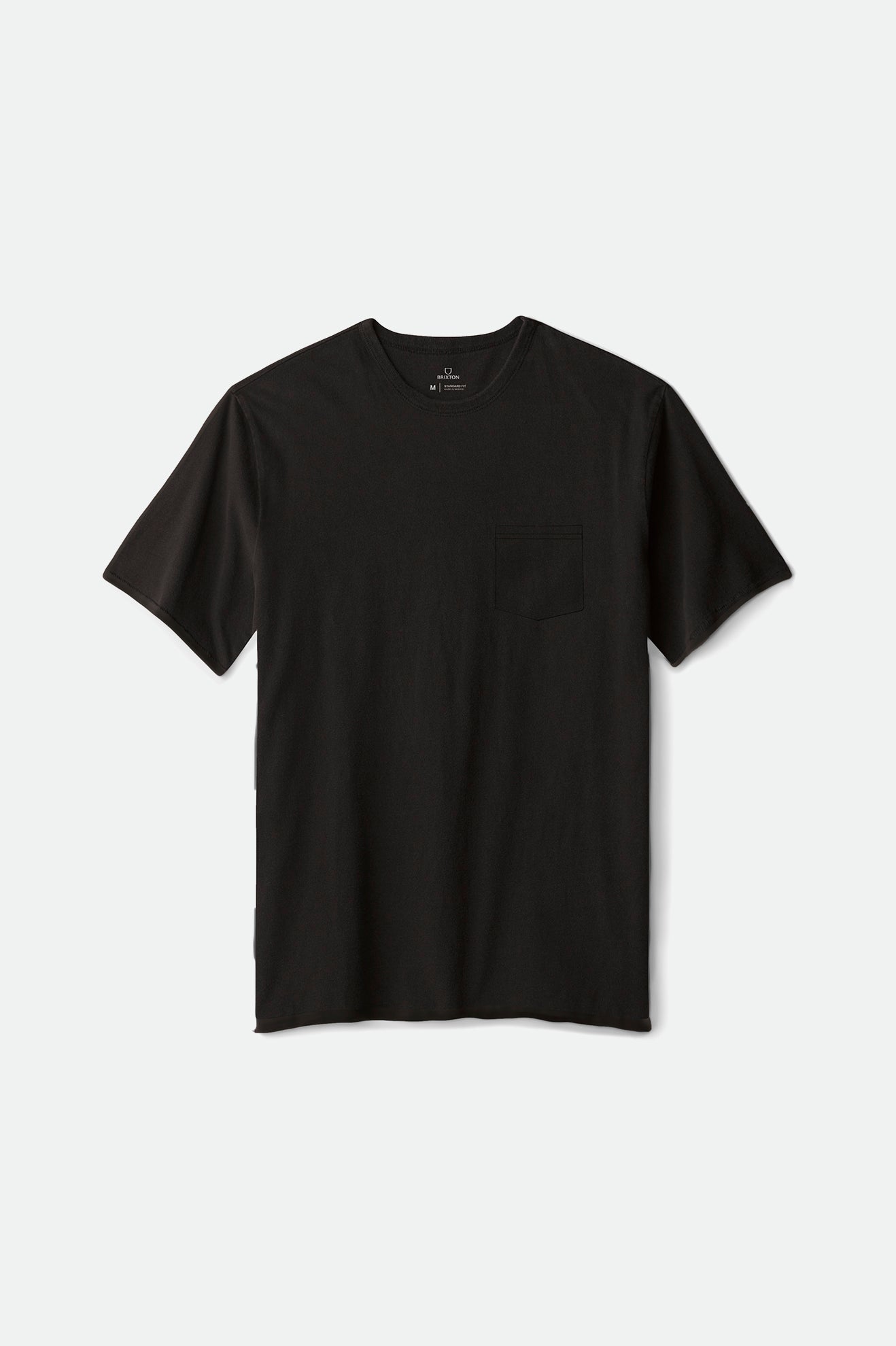 Men's Brixton Basic S/S Pocket Tops Black | 6142WGIRA