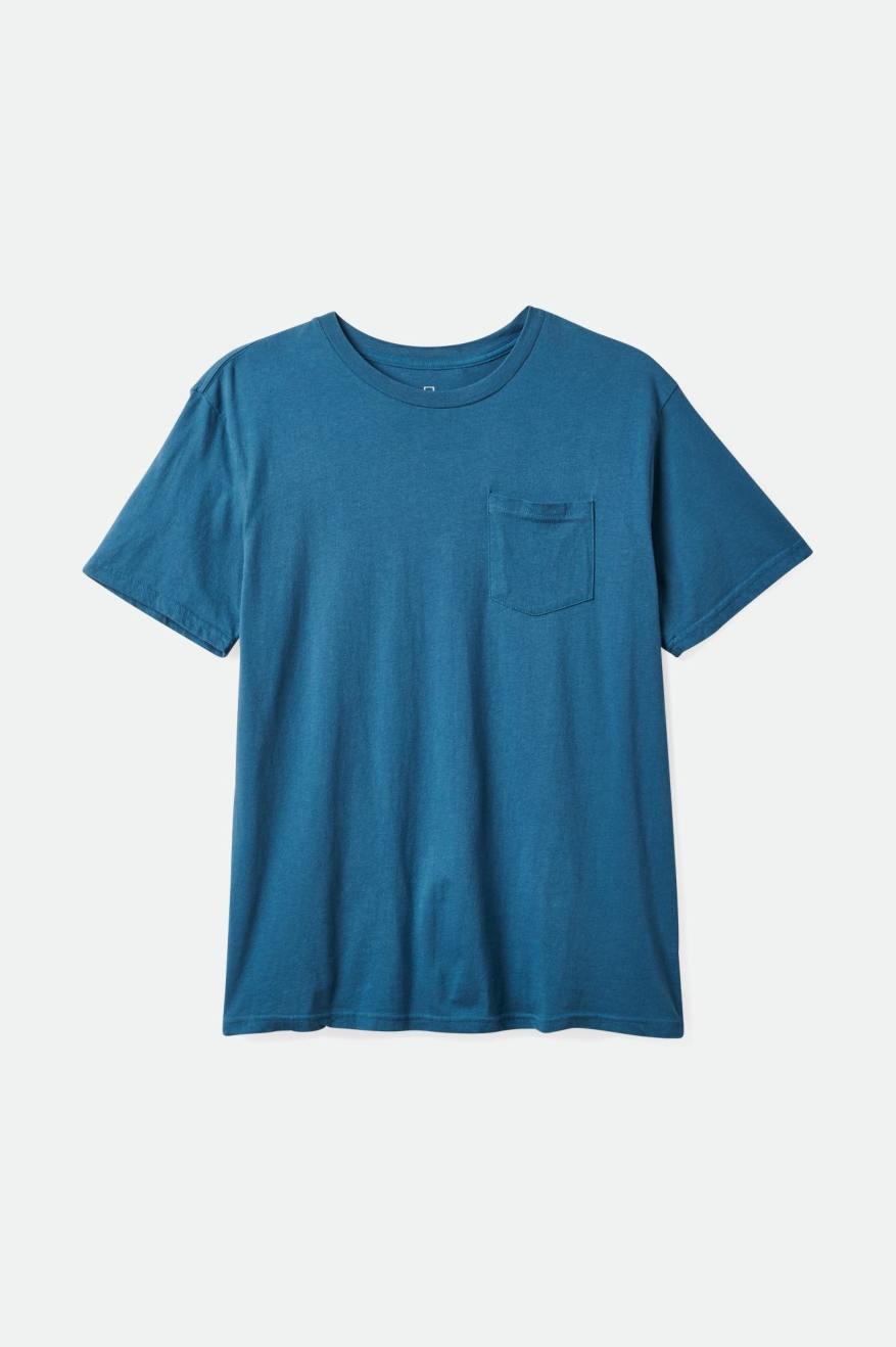 Men's Brixton Basic S/S Pocket Tops Turquoise | 9426DATFJ