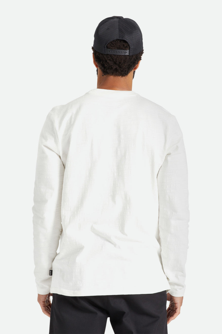 Men's Brixton Basic Slub L/S Pocket Knitwear White | 5216RZYJP