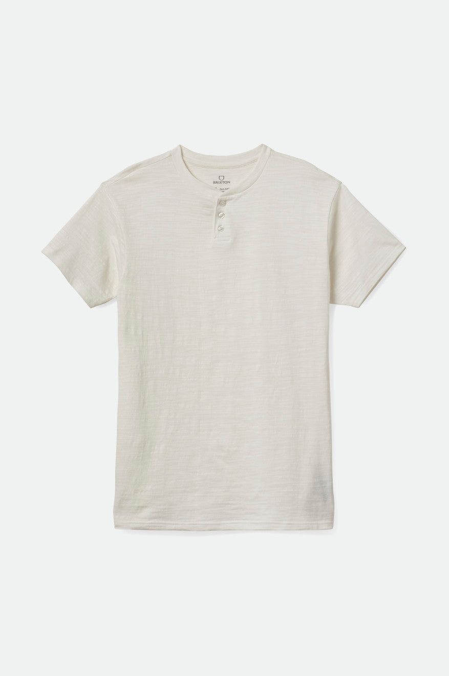 Men's Brixton Basic Slub S/S Henley Knitwear White | 3978PREVY