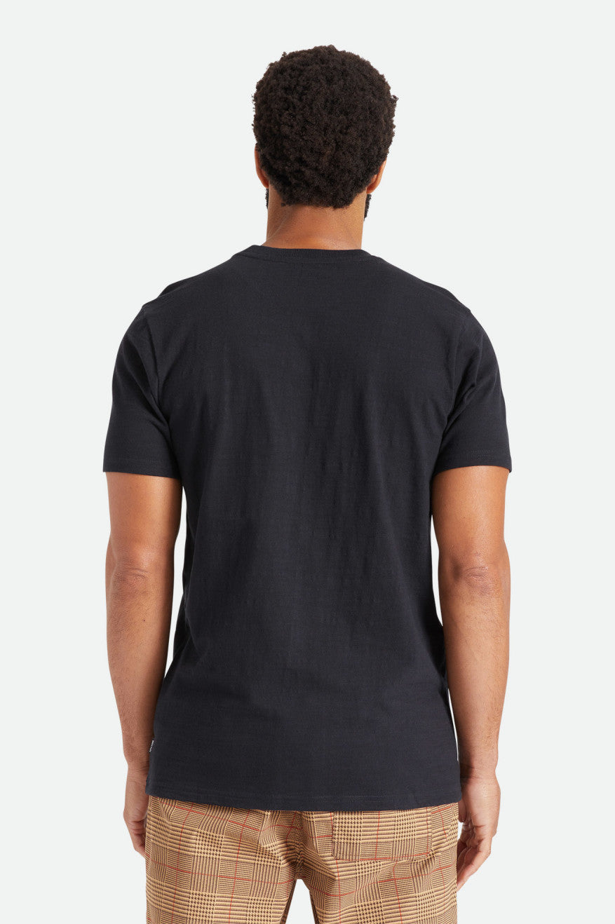 Men's Brixton Basic Slub S/S Pocket Knitwear Black | 2918IVKNM