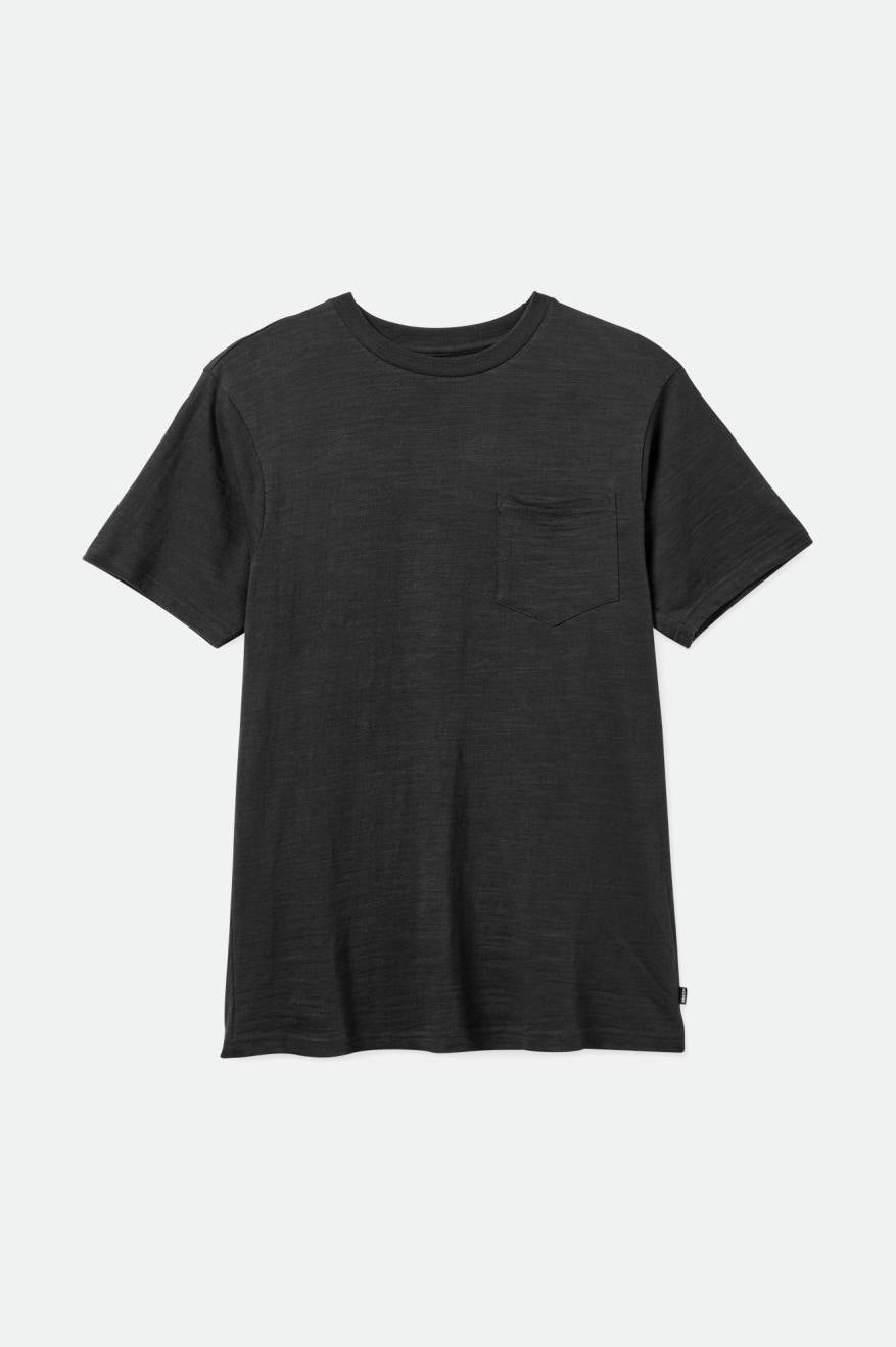 Men's Brixton Basic Slub S/S Pocket Knitwear Black | 2918IVKNM