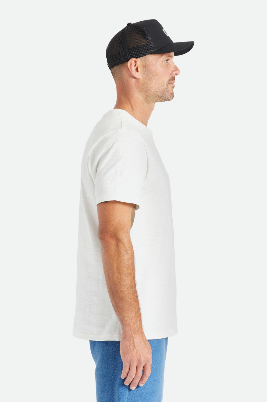 Men's Brixton Basic Slub S/S Pocket Knitwear White | 5132KOALU