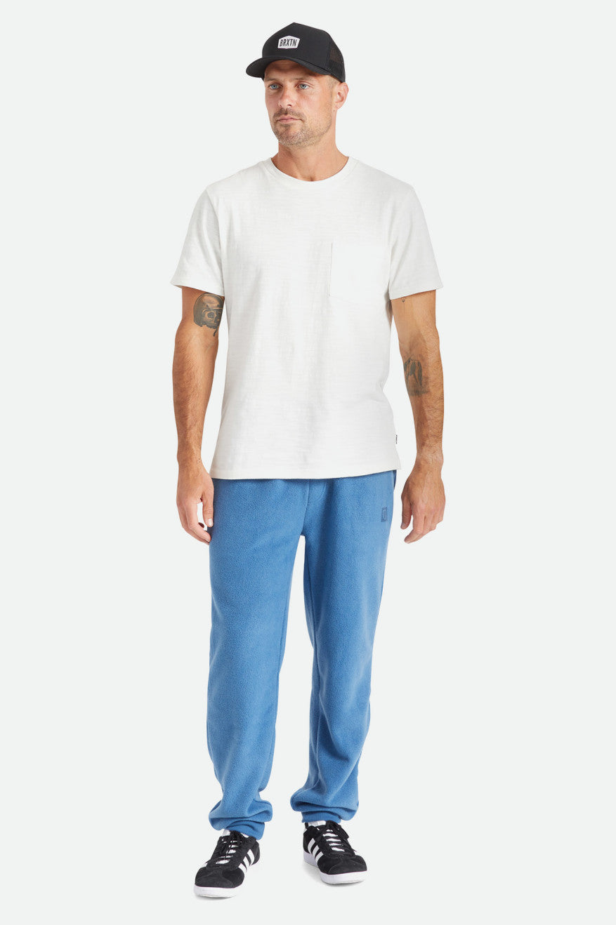 Men's Brixton Basic Slub S/S Pocket Tops White | 1052THLAI