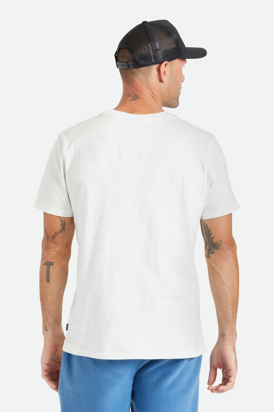 Men's Brixton Basic Slub S/S Pocket Tops White | 1052THLAI