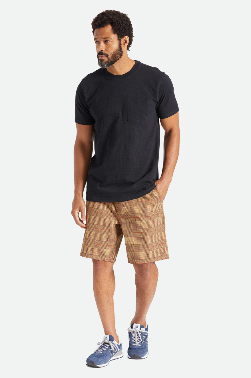 Men's Brixton Basic Slub S/S Pocket Tops Black | 4738NUAIZ