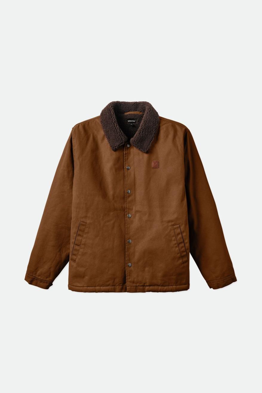 Men's Brixton Beta Sherpa Lined Coaches Jackets Brown | 9326FLXYU