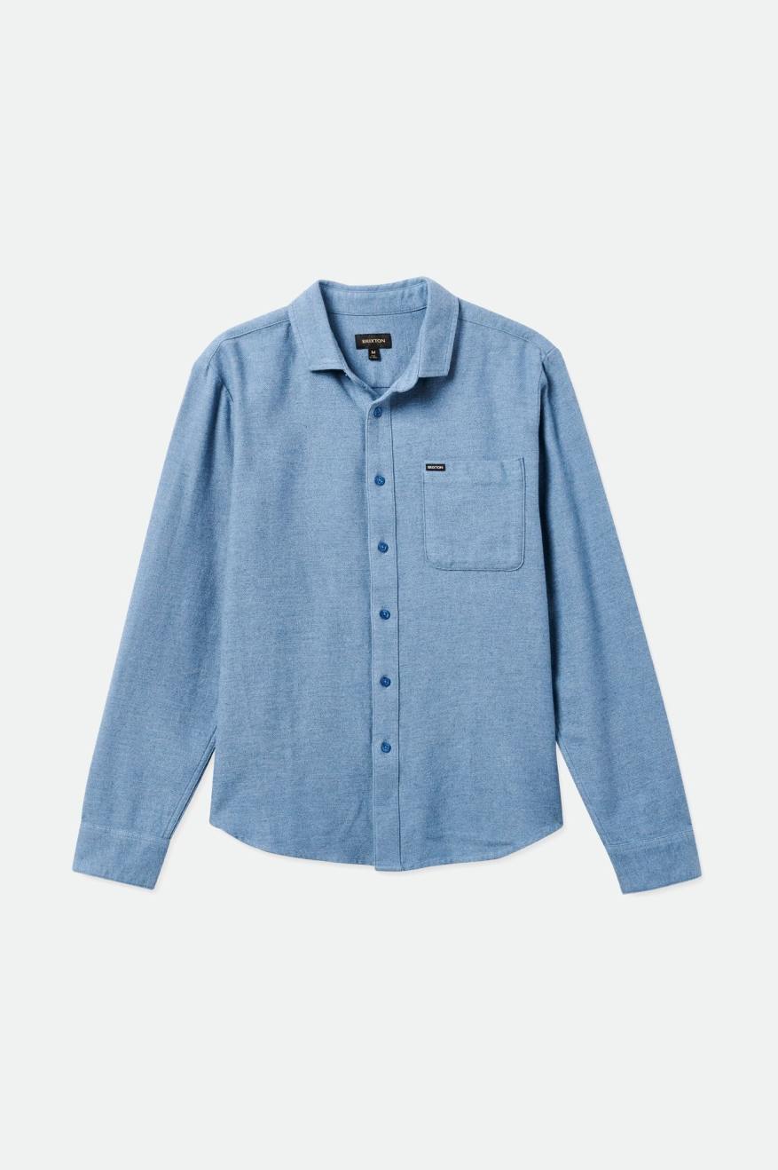 Men's Brixton Bixby Reserve L/S Flannels Blue | 0615KWVIJ