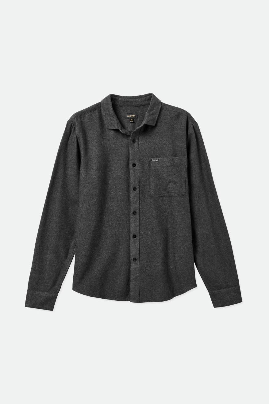 Men's Brixton Bixby Reserve L/S Flannels Black | 1982QSNRL