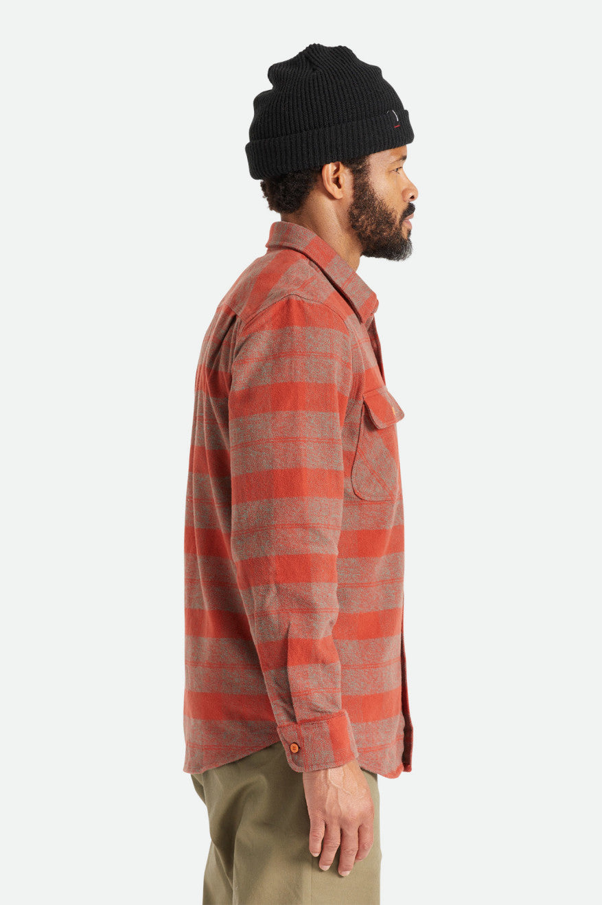 Men's Brixton Bowery Heavy Weight L/S Flannels Red | 6109XUWEZ