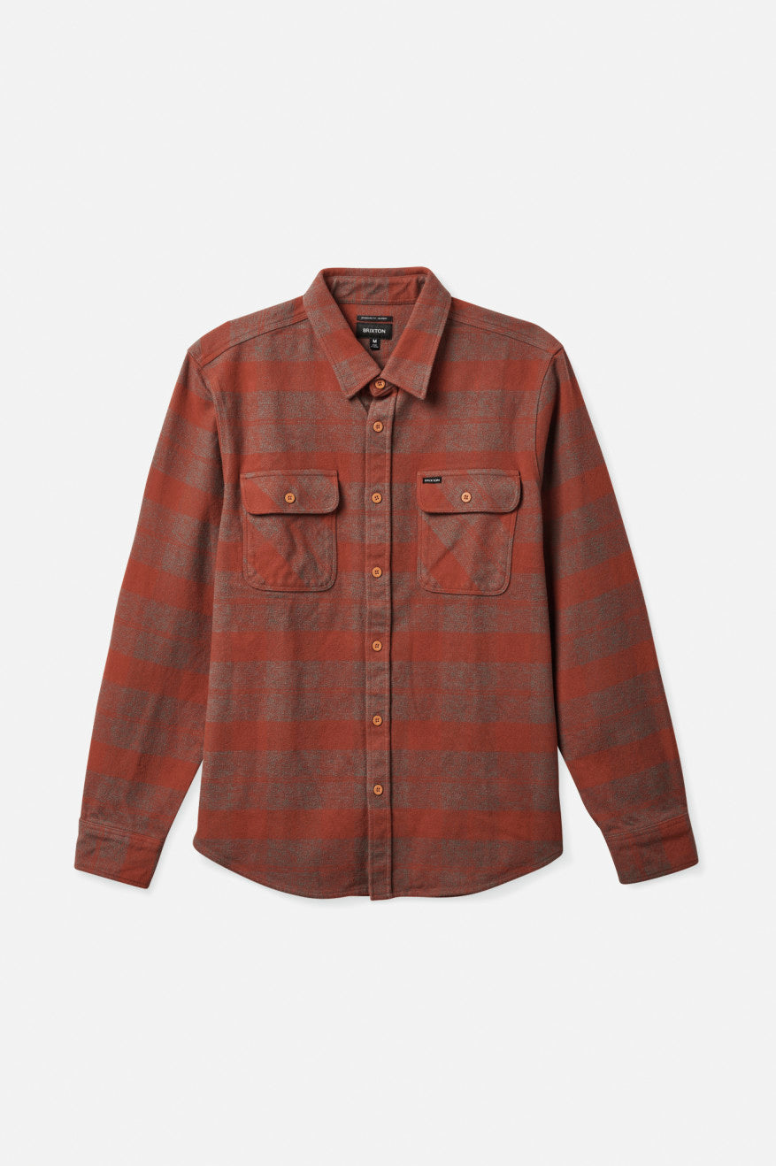 Men's Brixton Bowery Heavy Weight L/S Flannels Red | 6109XUWEZ